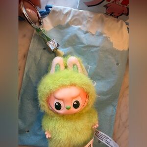 Green Furry Keychain